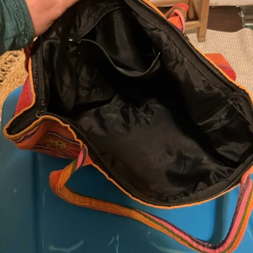 Guatemala cotton and embroidered tote bag XL